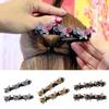 4Pcs Rhinestone Butterfly Hair Clip Head Back Braiding Hair Clamp Double Layers Hairpins Women Girls Hair Accessories Birthday Christmas Gift