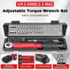 Adjustable Torque Wrench Set 14Inch Drive Spanner Kit 2-24N.m Hand Tool Bicycle Motorbike Car