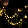 Solar LED Bubble Ball String Lights - Round Fairy Lights for Outdoor Christmas and Holiday Decorations