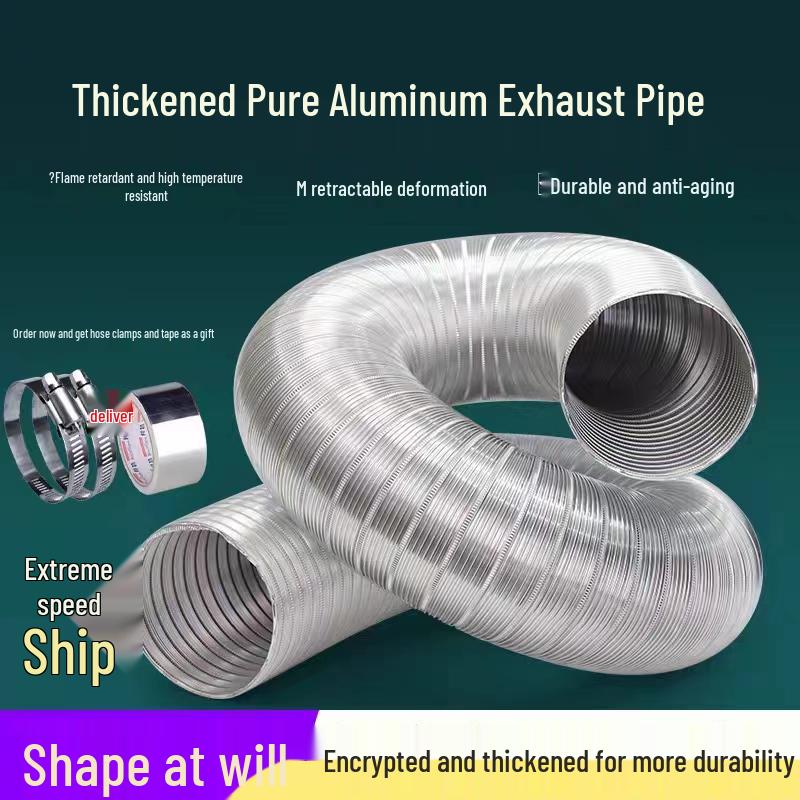 Fireproof Aluminum Corrugated Telescopic Ventilation Duct - High Temp Resistant, Flexible Exhaust Pipe
