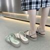 Two Sandals for Women's Fashion Outer Wear 2025 New Summer Flat-bottomed Rhinestone Shoes Soft-soled Jelly Shoes First Women's Shoes