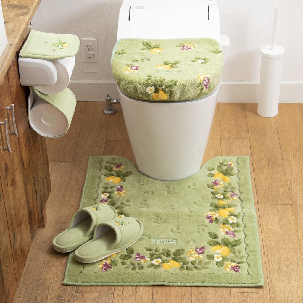 OKA Provence Ciel Toilet Seat Cover O Type Green (Nordic Stylish)