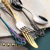 Knives and Forks, Western Tableware, Hollow Relief Mixing Spoon, European Steak Knives and Forks Spoon