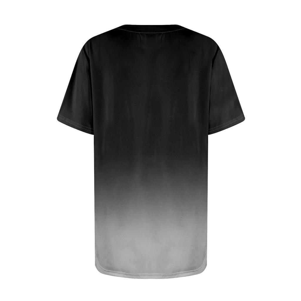 T Shirts For Women Pleated Round Neck Dressy Casual Blouses Printing Short Sleeve Summer Tops Loose Fit