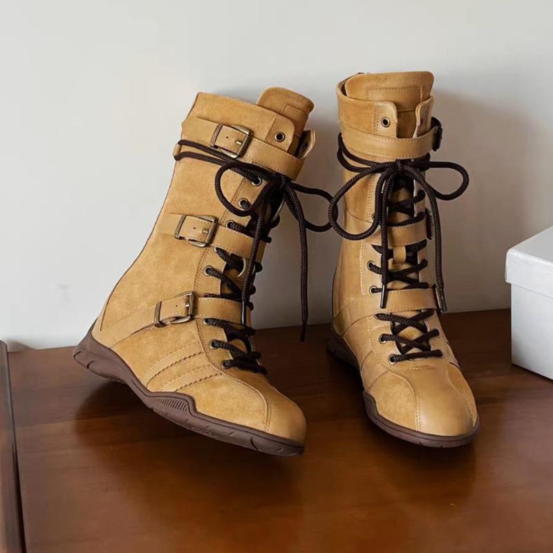 Inner Heightening Martin Boots Women's New Retro Wind Matte Leather Lace-up Rear Zipper, Comfortable In Autumn and Winter, Not Tired Feet