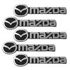 Meltryllis Fit Mazda Car Horn Metallic Logo Stickers, Set of 5, Metal Decorative Stickers,
