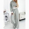 Women's Spring and Autumn Casual Hooded Sweatshirt Sports Wide-leg Pants Two-piece Set