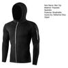 Men Full Zip Hoodie Quick-Dry Sweatshirt with Reflective Strip Zipper Sports Jacket Hoodie for Running Fitness Golfing