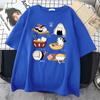 Food Cute Cat Sushi Cartoon Style Mens Cotton Short Sleeve Harajuku Casual All-math T-Shirts Oversize Fashion Clothing