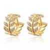 Fashionable Branch Diamond Earrings, Simple and Elegant Willow Leaf Earrings