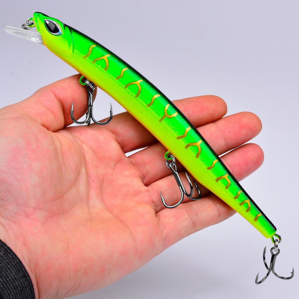 Floating Minnow Lure Bait 15cm/19cm Plastic Biomimetic Bait for Freshwater Sea Fishing, Perch with Upturned Mouth