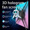 3D Hologram Fan, 60cm (24 In)HD LED Holographic Spinning Display , 4-Blade Hologram Projector Transparent Medium