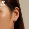 Bisaer 925 Sterling Silver Cubic Zirconia Flower & Leaf Earrings for Women Gift Fashion Jewelry
