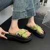 2024 Summer Ladies Slippers Outdoor Beach Sandals Woman Ethnic Style Handmade Espadrilles Platform Slippers Flip Flops Women