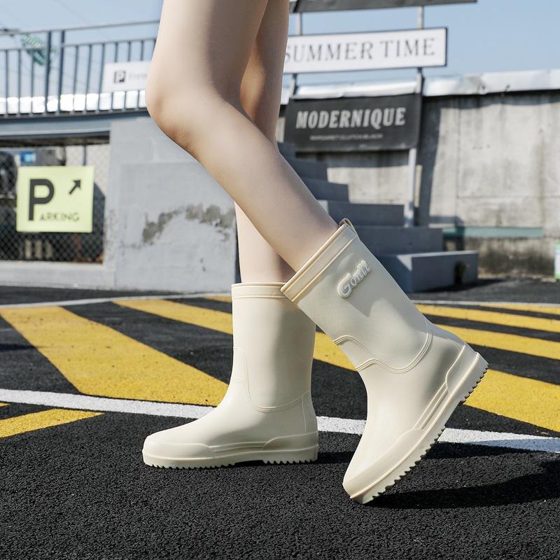Women's Medium Tube Adult Fashion Non-slip Rain Boots