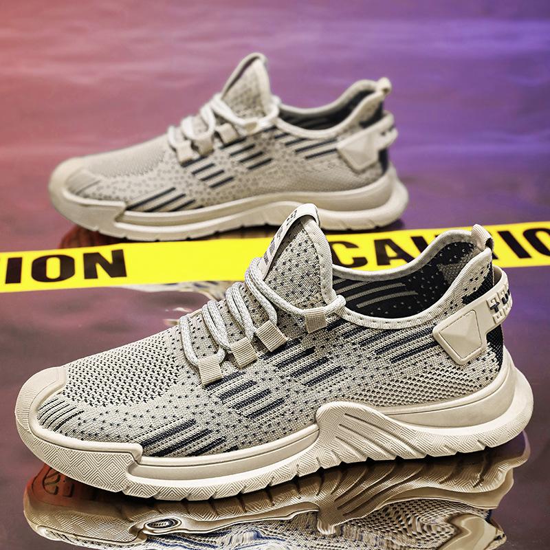 Fashion Spring and Summer New Mesh Breathable Men's Shoes with Soft Soles and Anti Slip Running Sports and Leisure Shoes, Thin Version