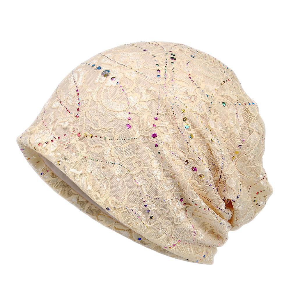 Breathable Double-Layer Lace Head Wrap for Women - Sun Protection Fashion Hat for Spring/Summer