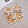 Girls Summer Beach Shoes Kids Princess Rhinestone Sandals Fashion Children Gladiator Sandals Simple Anti-Slippery All Match