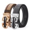 Men's Alloy Automatic Buckle Cowhide Belt for Business Attire