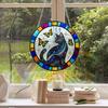 Yousheng Cat Butterfly Suncatcher Hanging Decoration Indoor Outdoor Home Garden Wall Window Hanging Stained Glass Acrylic Ornament Pendant Pet Lovers