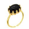 Shop Ring Free Size Silver 925 18KGP Natural Stone Crown Simple Made In Japan Gold SV15 Black Onyx [Jewelry M] Men's Women's