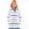 Lazy Jacks Womens/Ladies Striped Button Neck Sweatshirt