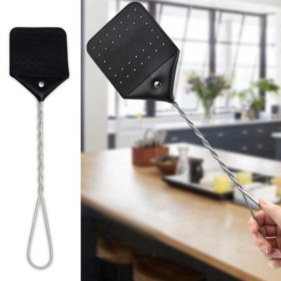 Faux Leather Fly Swatter Indoor Outdoor Control Smooth Surface Great Gift Idea Fly Swatter Fly Accessories
