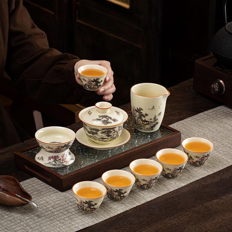 Chinese Retro Ru Kiln Tea Set