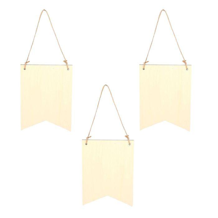 3 Wooden Pennant Hangers 20 X 15 Cm - 2 Spikes