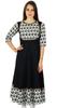 Womens Black Anarkali Kurta Long Maxi Kurti 3 4 Sleeve Indian Ethnic
