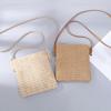 Women Straw Knitted Small Messenger Bag for Beach Travel and Everyday Use Rattan Woven Tote Purse