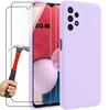 Case - BOOLING - for Samsung Galaxy A13 4G - Liquid Silicone - Ultra Slim - Purple - with 2 Tempered Glasses