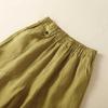 Spring and Summer Literary Retro Cotton Linen Harem Trousers Plus Size Women's Elastic Waist Solid Colour Versatile Cropped Pants
