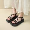 Fairy Style Flat Bottom Fashion Casual Non-slip Beach Shoes with Skirt 2025 New Roman Sandals Women's Summer