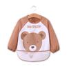Baby Cute Cotton Bibs Waterproof  Cartoon Baby Long Sleeve Burp Choth Infant Eating Children Drawing Apron Baby Self Feeding Bib