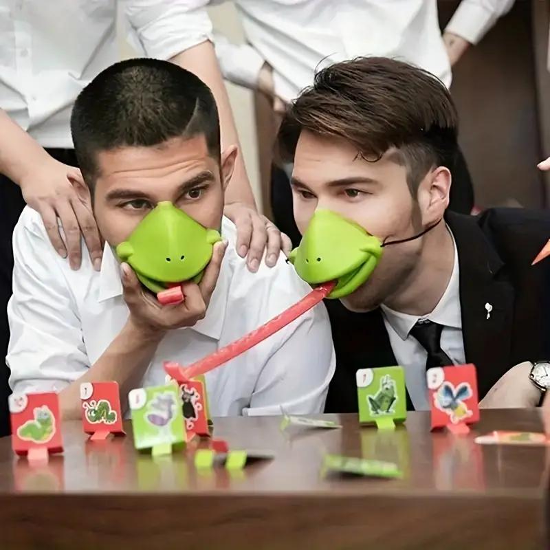 Frog Lizard Mask Wagging Tongue Lick Cards Board Games for Children Family Party Toys Antistress Funny Desktop Puzzle Game Toys