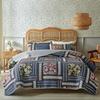 3pcs Set Ultrasonic Wash Cotton Printed Pastoral Quilted Bedspread Soft Breathable Bedsheet with 2 Pcs Pillowcase