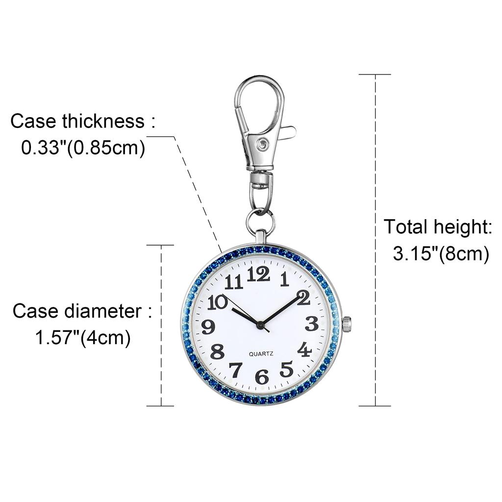 Lancardo Carabiner Nurse Pocket Easy To Perfect for Everyday Mountain Silver Watch, Watch, Watch, Keychain, Analog, Diamond, Trunk, Read, Use,