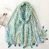 Viscose Scarf Women Shawl Bohemian Style Cotton Linen Feeling Tassels Big Size Muslim Hijab Wrap Summer Beach Sunscreen