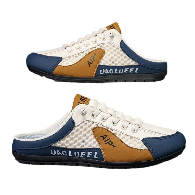 Semi-drag Breathable Men's Shoes Summer Ultra-light and Thin Mesh Shoes Men's Sports Shoes Trendy Versatile Casual Running Shoes