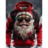 Santa Claus Men's Fashion 3D Print Hoodie Holiday Streetwear Christmas Hoodies Hooded Front Pocket Designer Hoodie Sweatshirt