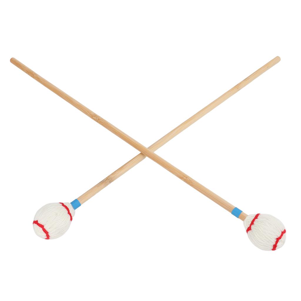 2Pcs Marimba Yarn Mallets Soft Comfortable Handle Medium Hard Heads Yarn Marimba Mallets Head for