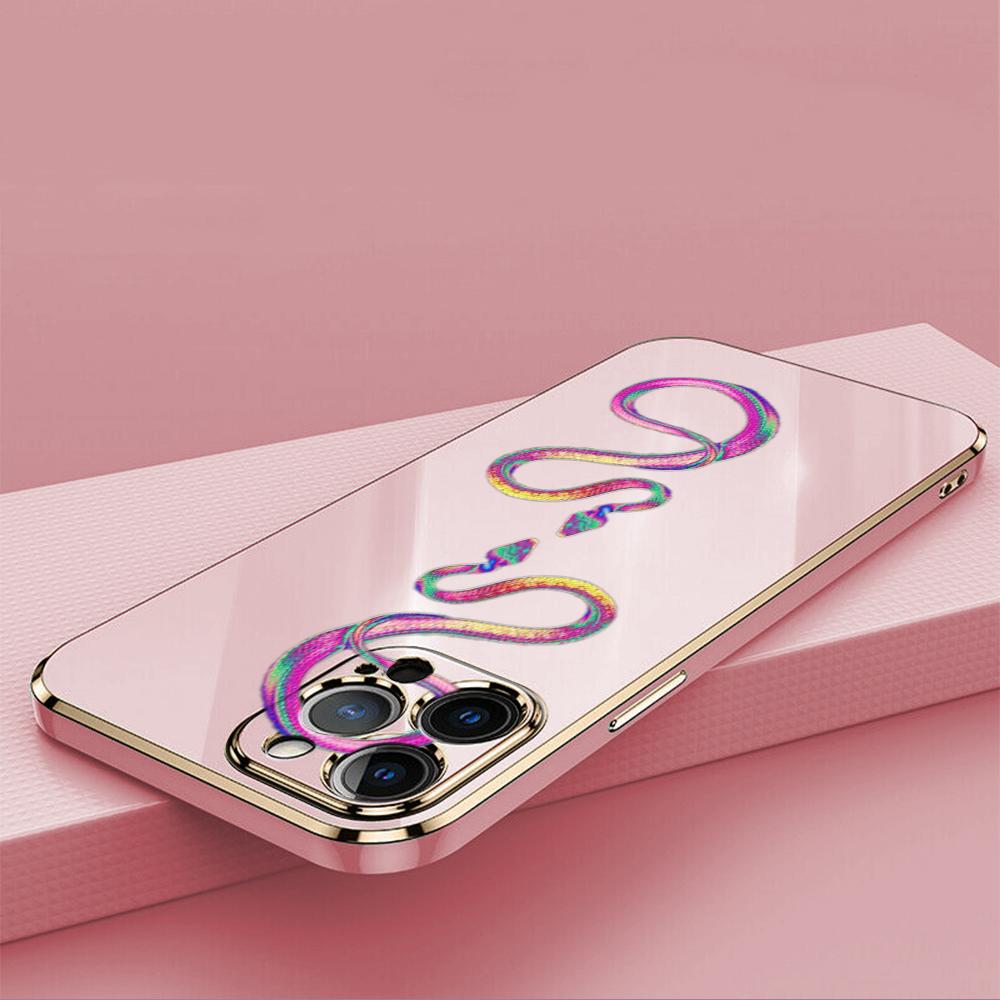 N73 Black Gold Snake Design Plating Edge Soft TPU Phone Cases for Xiaomi 14 Poco M5s X5 F6 Redmi 13C 12C 8 Note 12 10 11 13 Pro Plus Shockproof Cover