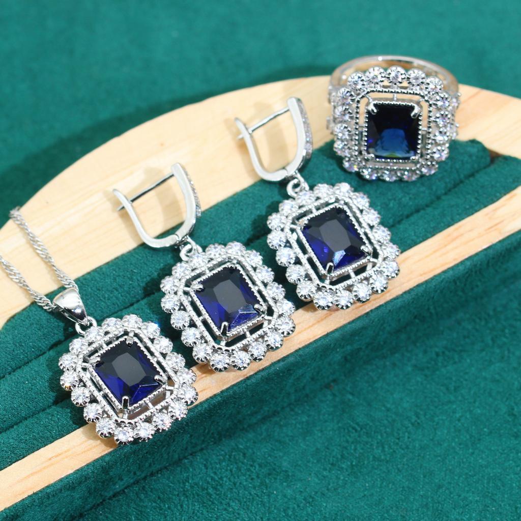 New European and N Jewelry Sets Tanzanite Zircon European and N High Grade Light Luxury Jewelry Sets