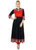 Women Black Anarkali Custom Kurta Kurti 3 4 Sleeve Formal Indian Top