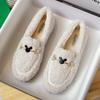 Fashion 2025 Winter White Wool Shoes Ladies Luxury Buckle Flats Women Plush Sheep Fur Loafers Thicken Fuzzy Moccasins Femme Cotton Shoes