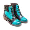 Handmade Printing Contrast Short Boots Retro Casual Comfort Genuine Leather Women Shoes