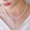 Dmoment (925 Silver) Pristine Pearl Silver Heart Necklace