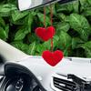Crocheted Heart Pendant Double Hearts Hanging Decoration Love Heart Pendant String for Car Mirror Curtains Bags Keychains