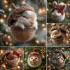 Forest Animal Acorn Ornaments Acrylic Pine Cone Animal Christmas Tree Decoration Rustic Nature-Themed Home Decor for Animal Lovers
